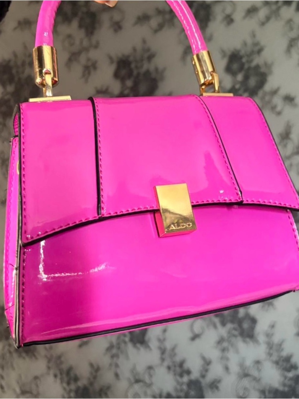 Aldo Patent Hot Pink Mini Top-Handle Bag